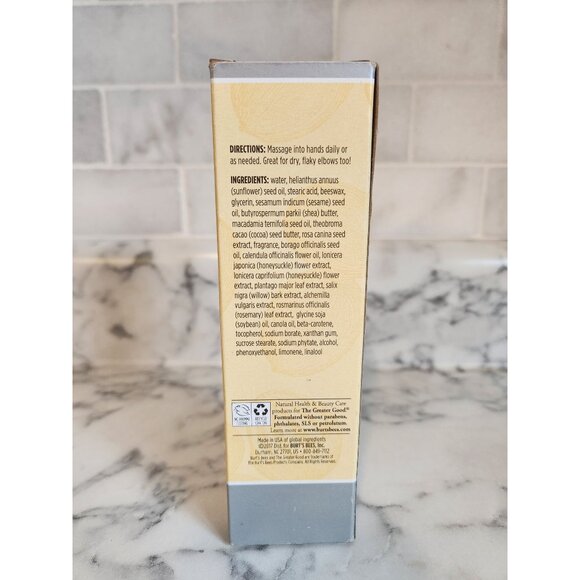 Burt's Bees Shea Butter Hand Repair Cream With Cocoa Butter & Sesame Oil 3.2 Oz - Picture 3 of 7
